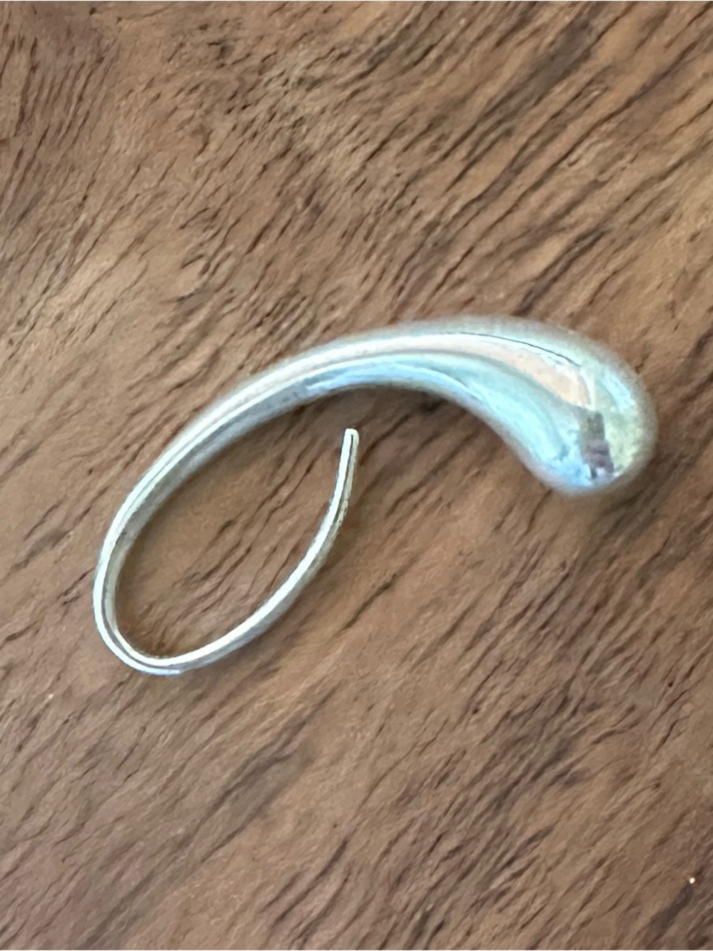 Tiffany & Co Silver Elsa Peretti Teardrop Hook Replacement Earring - Picture 4 of 5
